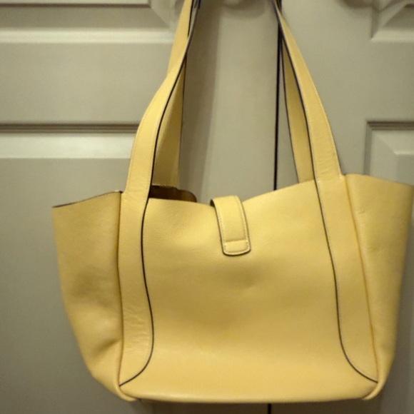 Coach Hadley Turnlock Yellow Leather Tote - Picture 2 of 4